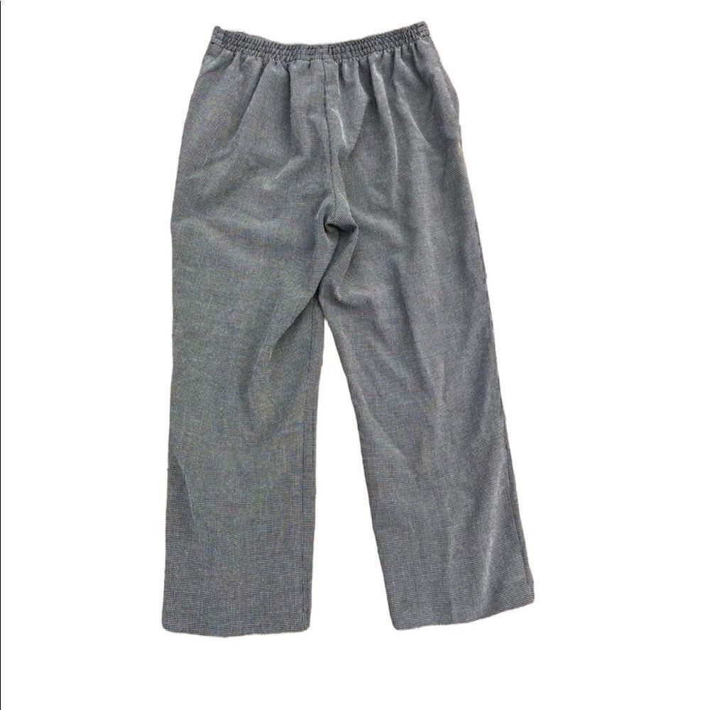 ALFRED DUNNER Black & White Plaid Trousers W/ Side Pockets & Elastic Back SZ 10P - Picture 2 of 5